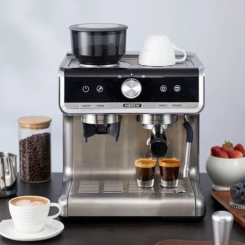 HiBREW-cafetera automática 3 en 1 para capuchino, máquina de café expreso y  café molido con